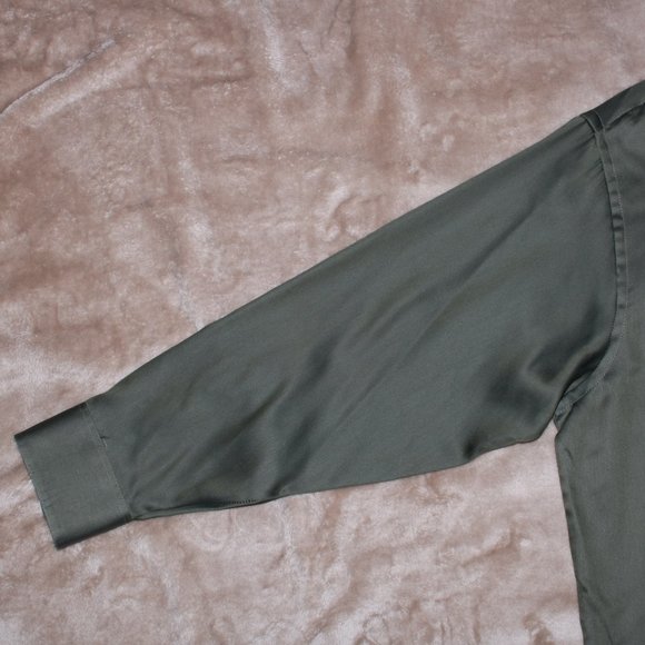 Geoffrey Beene Sateen Button Up Dress Shirt - Long Sleeve Wrinkle Free - Picture 6 of 13